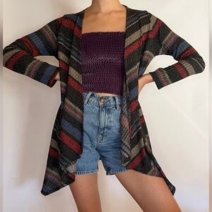 WHITE BIRCH Striped Open Front Cardigan Sweater, Size Medium